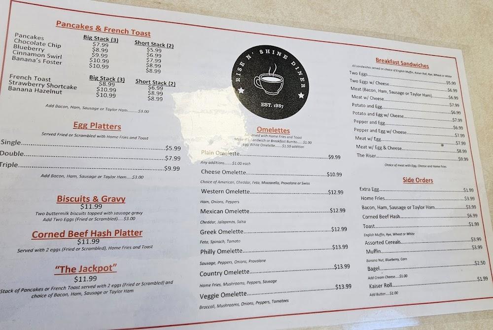 Rise N Shine Diner Menu image 2