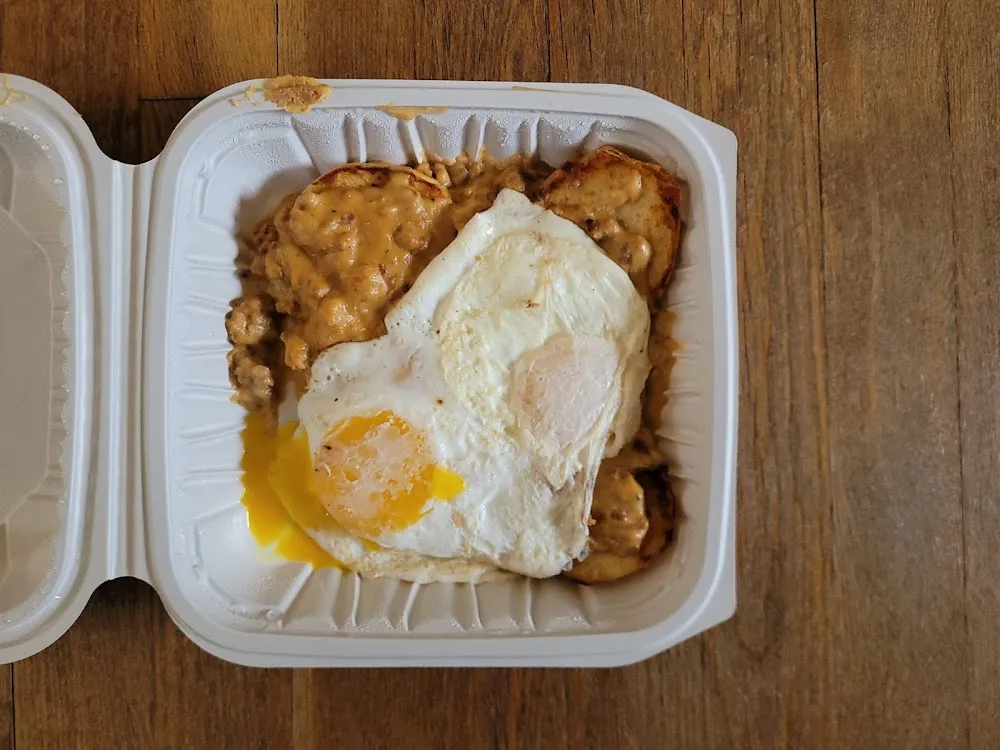 Sausage Gravy and Biscuit with Eggs